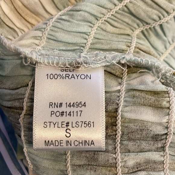 Strapless stretch green tie dyed boho ruffled dress - Picture 7 of 7